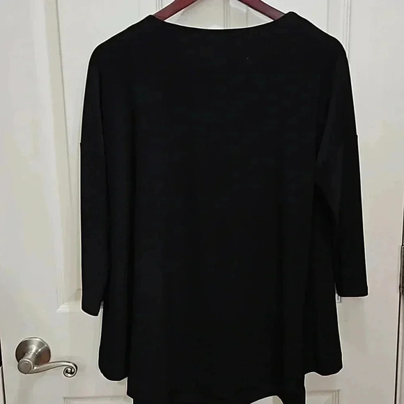 Joseph Ribkoff Black Grommet top Sz 8 - Picture 6 of 8
